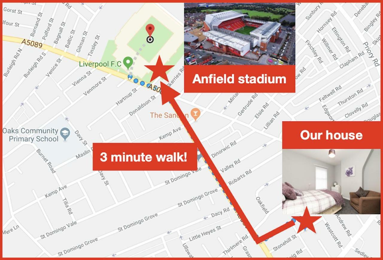 Cosy Anfield Guesthouse - Free Parking Liverpool Bagian luar foto